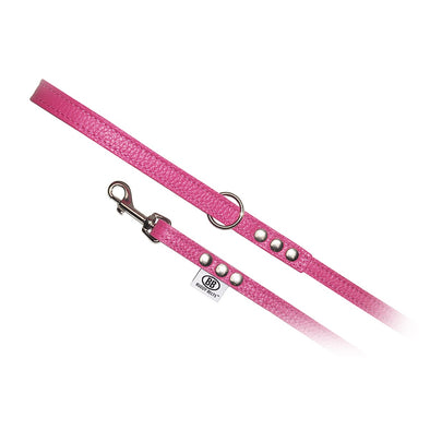 BUDDY BELT:<br>All Leather Leash<br>Hot Pink