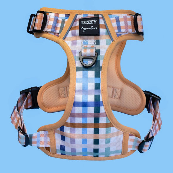 No Pull Dog Harness | Step in | Reflective | Heavy Duty | Easy Reach Handle | Vintage Gingham