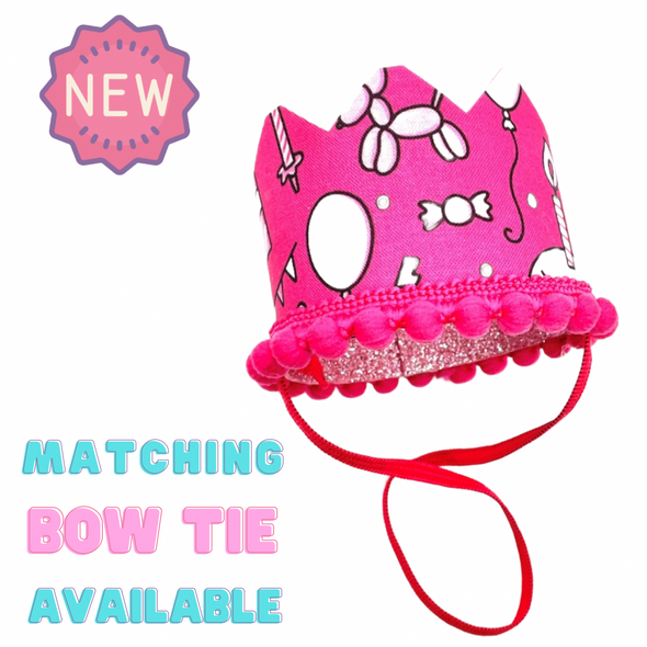 Birthday Crown<br>Girl<br>Matching Badge Bow Tie Available