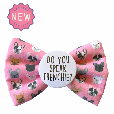 Badge Bow Tie<br> Do you Speak Frenchie?
