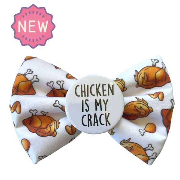 Badge Bow Tie<br> Chicken is My Crack
