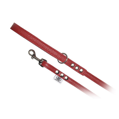 BUDDY BELT:<br>All Leather Leash<br>Red