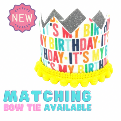 Birthday Crown<br>Unisex<br>Matching Badge Bow Tie Available